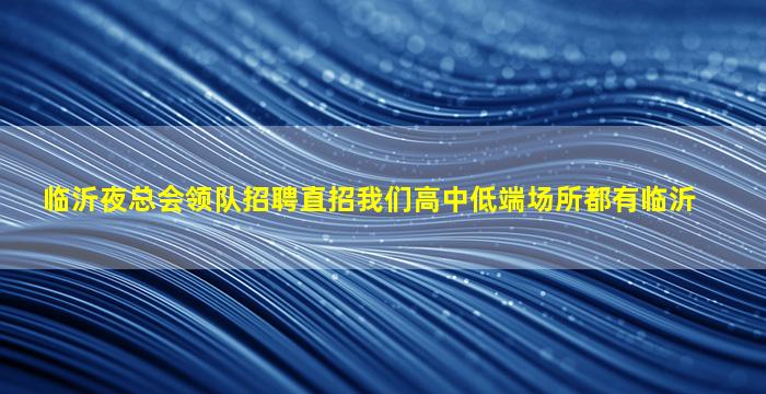 临沂夜总会领队招聘直招我们高中低端场所都有临沂